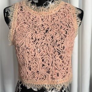 Ina Lace Sleeveless Blouse - Soft Pink